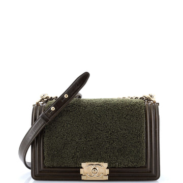 Boy Flap Bag Shearling With Leather Old