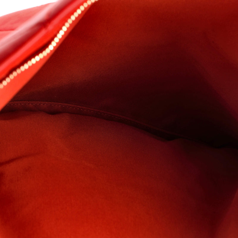 Cc Foldover Clutch Quilted Lambskin