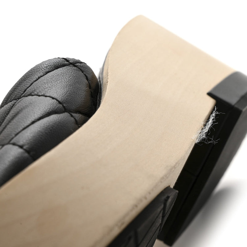 Lambskin Cc Flat Slide Sandals 40 Black