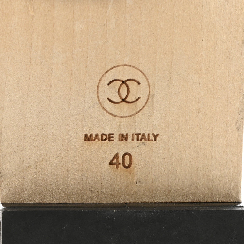 Lambskin Cc Flat Slide Sandals 40 Black