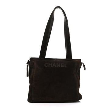 Suede Logo Tote Brown
