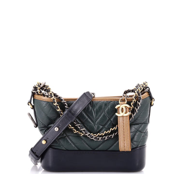Gabrielle Hobo Chevron Aged Calfskin