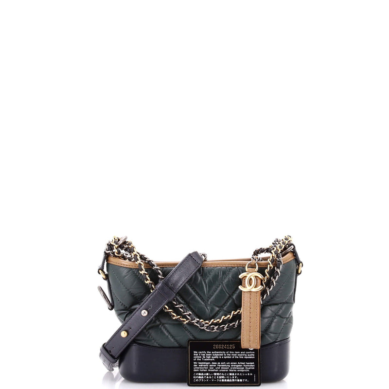 Gabrielle Hobo Chevron Aged Calfskin