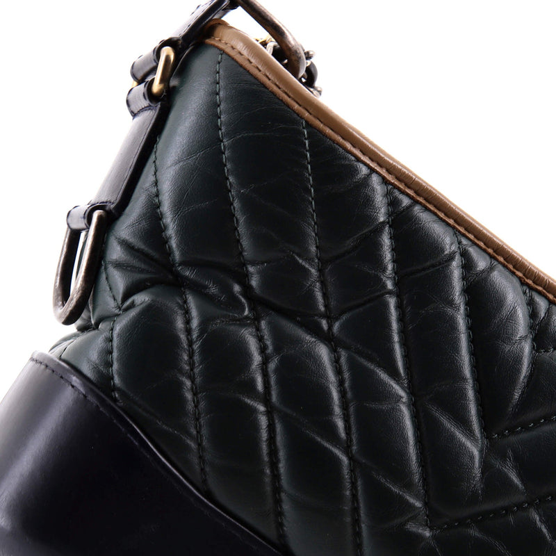 Gabrielle Hobo Chevron Aged Calfskin