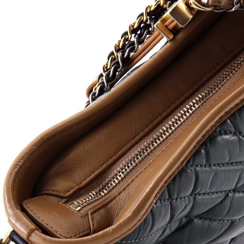 Gabrielle Hobo Chevron Aged Calfskin