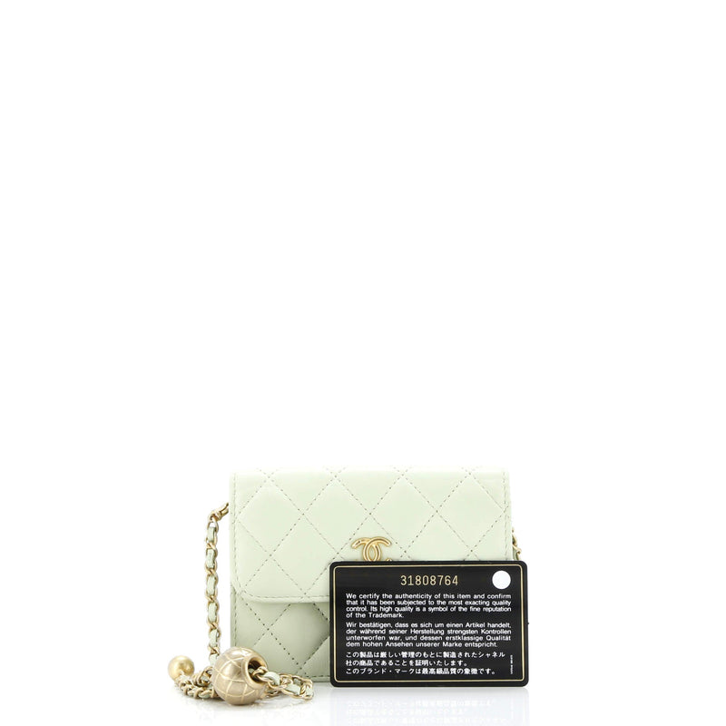 Pearl Crush Flap Clutch With Chain