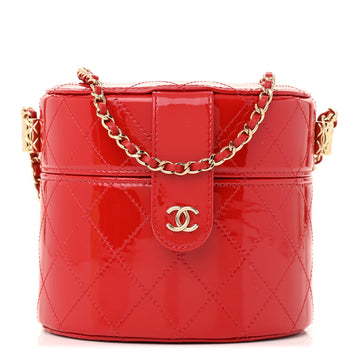 Patent Quilted Small Round Vanity With