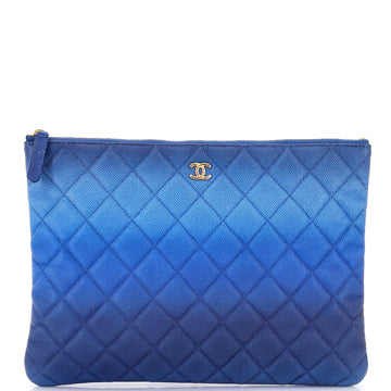 O Case Clutch Quilted Ombre Caviar
