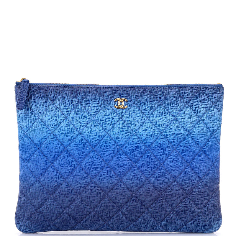 O Case Clutch Quilted Ombre Caviar