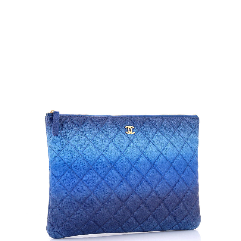 O Case Clutch Quilted Ombre Caviar