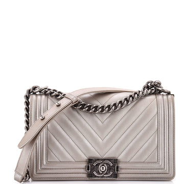 Boy Flap Bag Chevron Caviar Old Medium