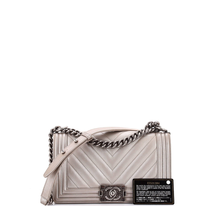 Boy Flap Bag Chevron Caviar Old Medium