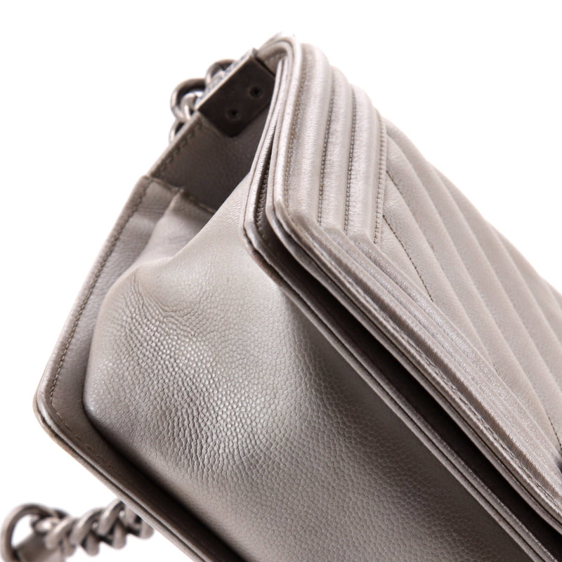 Boy Flap Bag Chevron Caviar Old Medium
