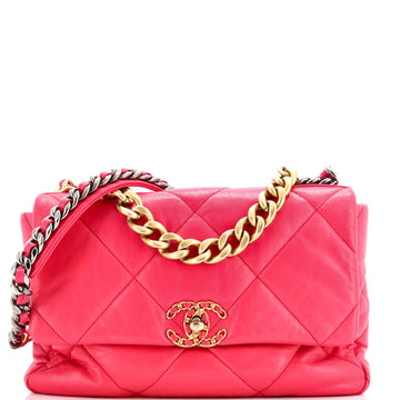 19 Flap Bag Quilted Leather Large