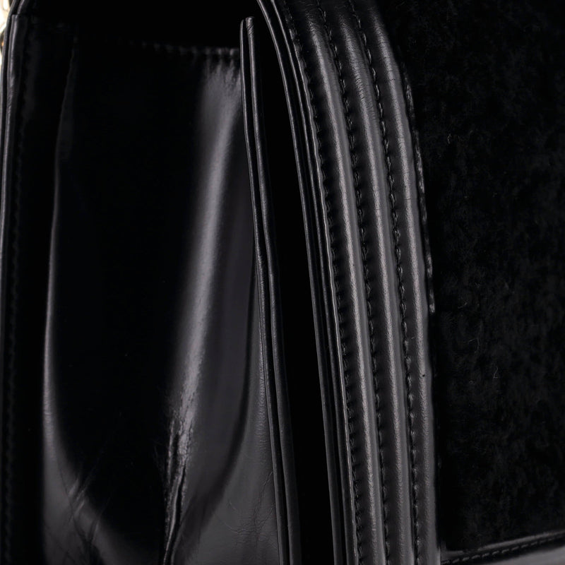 Boy Flap Bag Shearling With Leather Old