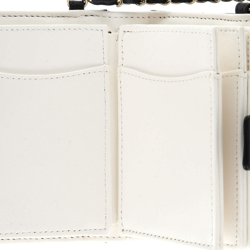 Cc Book Card Holder With Chain Quilted