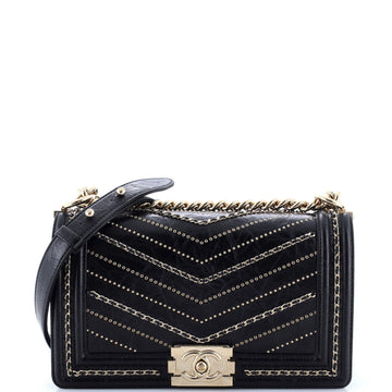 Boy Flap Bag Chevron Embellished