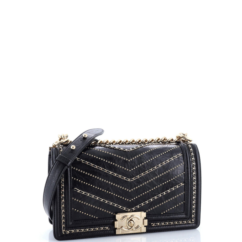 Boy Flap Bag Chevron Embellished