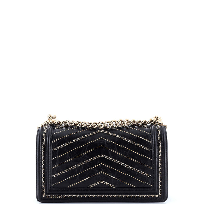 Boy Flap Bag Chevron Embellished