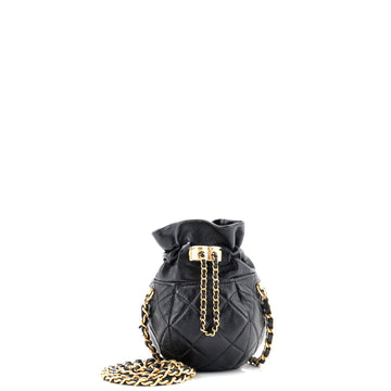 Drawstring Cc Round Bucket Clutch With