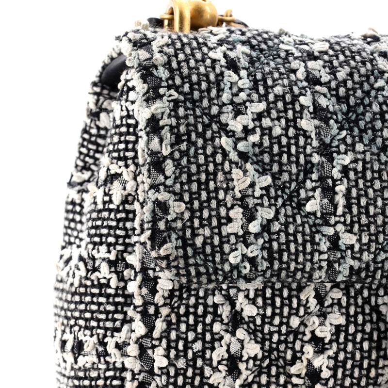 Pearl Chain Cc Flap Bag Quilted Tweed