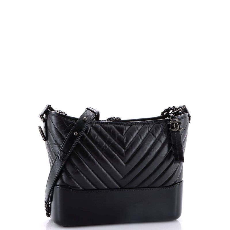 So Black Gabrielle Hobo Chevron Aged