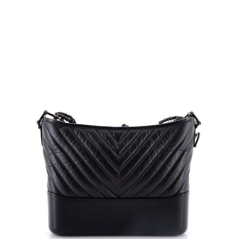 So Black Gabrielle Hobo Chevron Aged