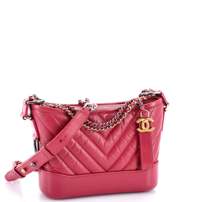 Gabrielle Hobo Chevron Aged Calfskin