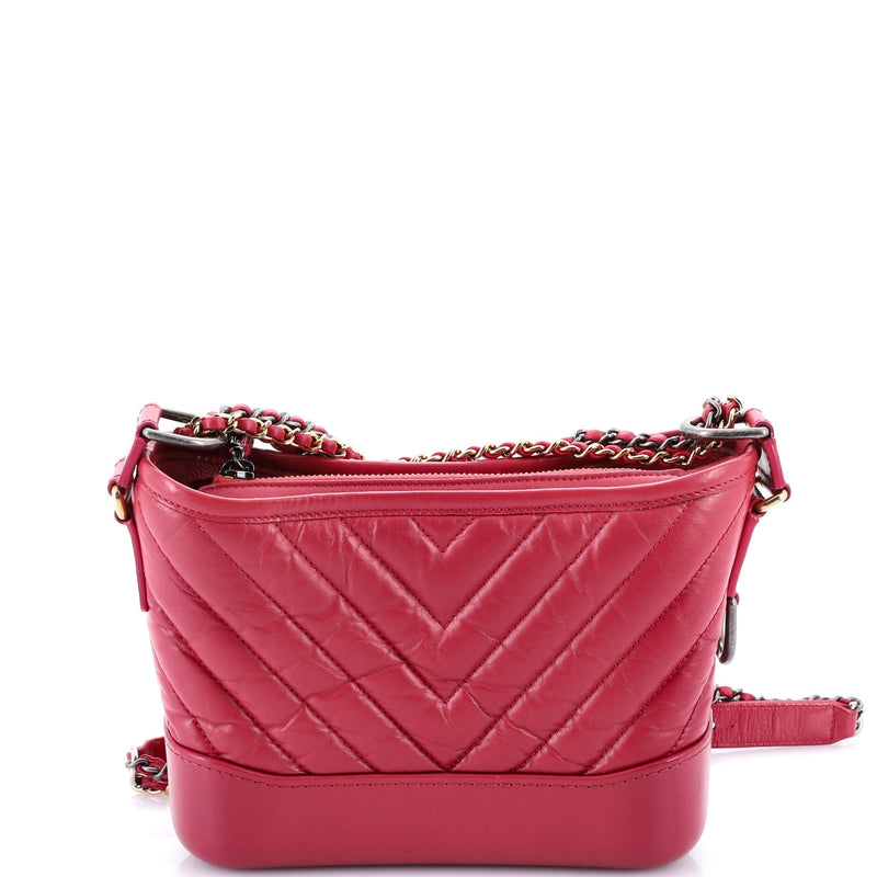 Gabrielle Hobo Chevron Aged Calfskin