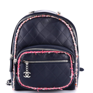 Elegant Trim Backpack Quilted Leather