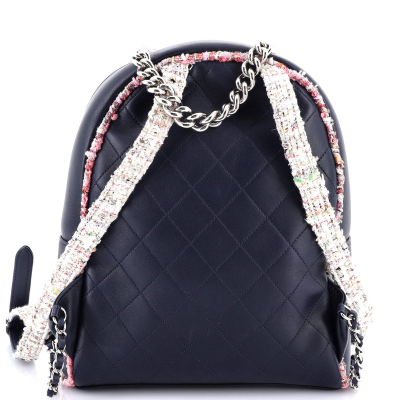 Elegant Trim Backpack Quilted Leather