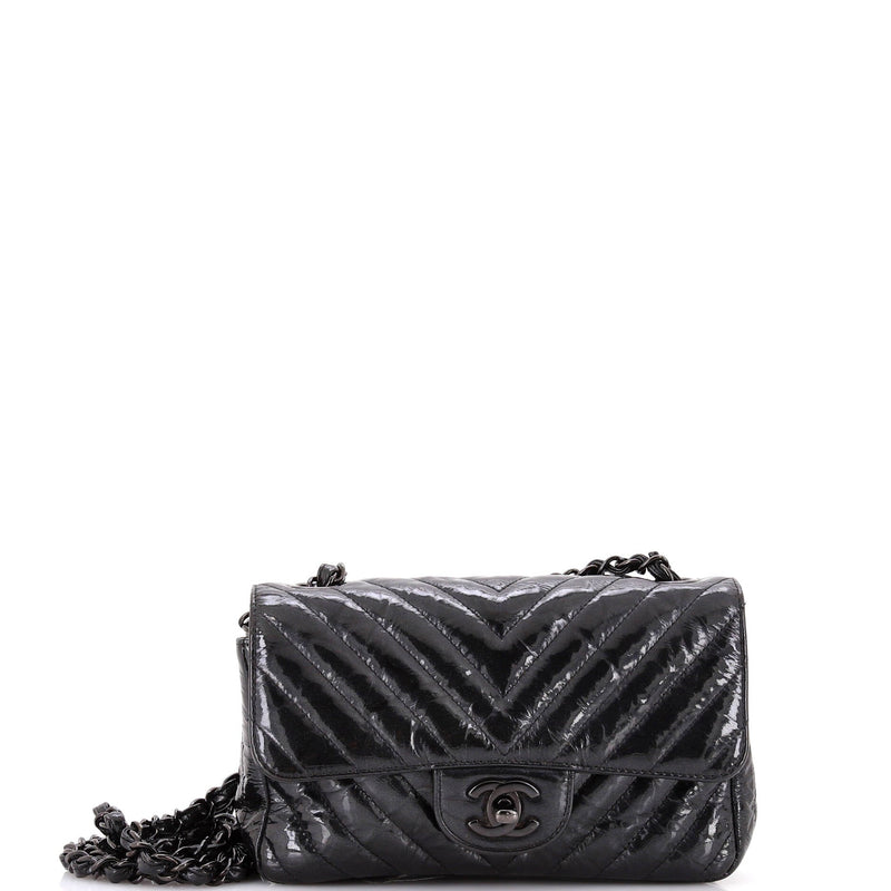 So Black Classic Single Flap Bag Chevron