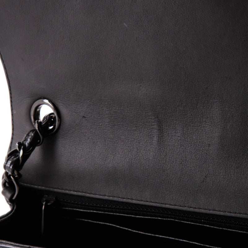 So Black Classic Single Flap Bag Chevron