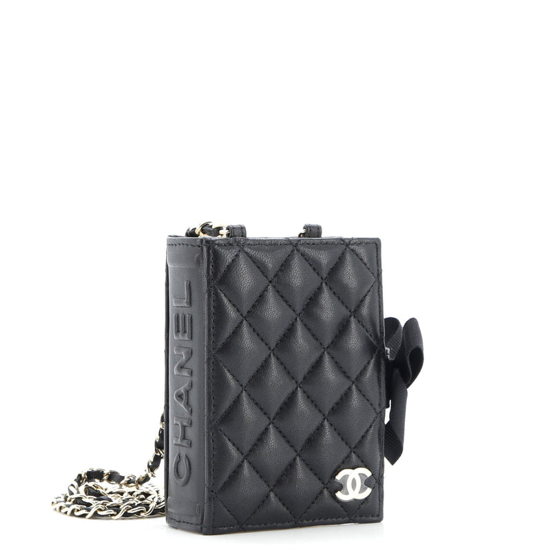 Cc Book Card Holder With Chain Quilted