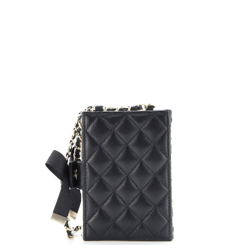 Cc Book Card Holder With Chain Quilted