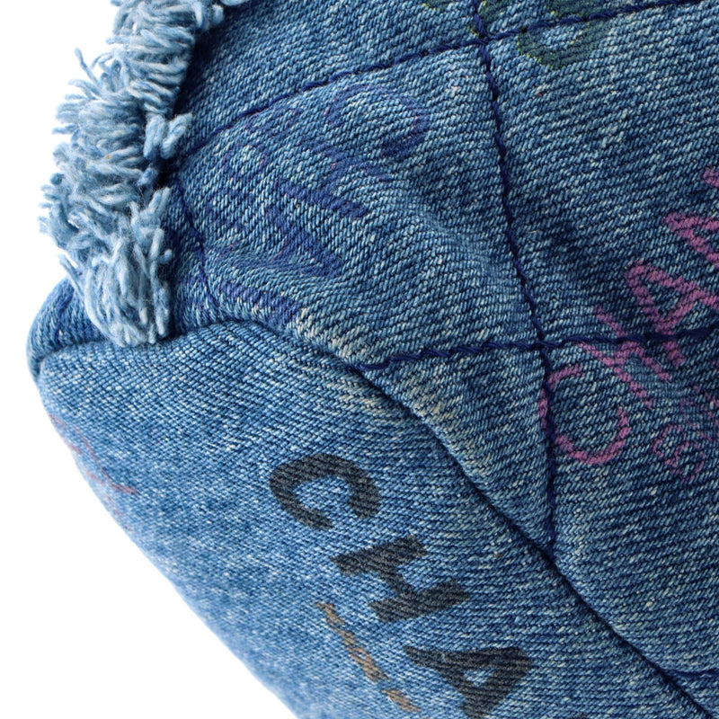 Denim Mood Chain Bucket Bag Logo Printed