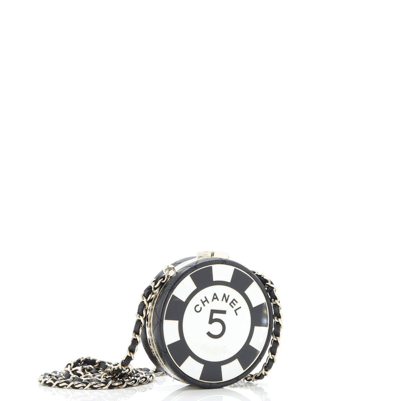 Poker Chip Clutch With Chain Quilted
