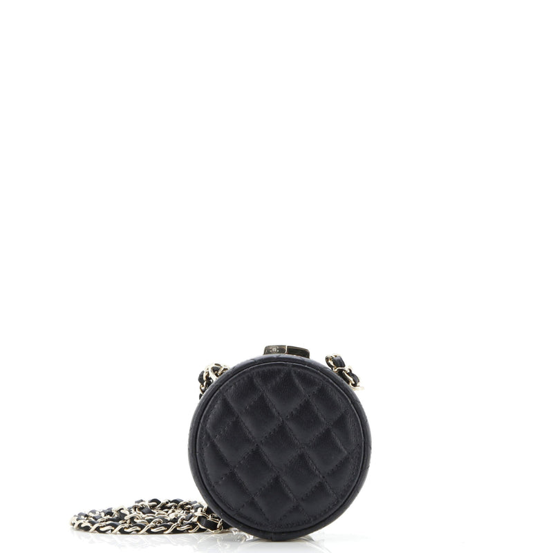 Poker Chip Clutch With Chain Quilted