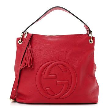 Pebbled Calfskin Large Soho Hobo Tabasco