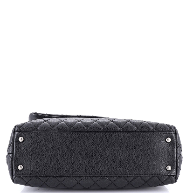 Coco Top Handle Bag Quilted Caviar