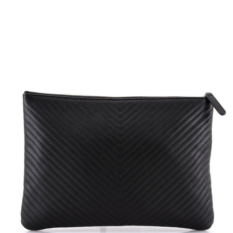 O Case Clutch Chevron Caviar Large