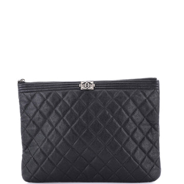 Boy O Case Clutch Quilted Caviar Medium
