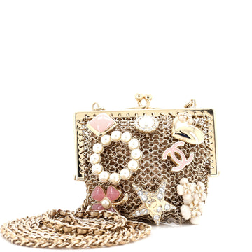 Cc Charm Kisslock Frame Clutch With