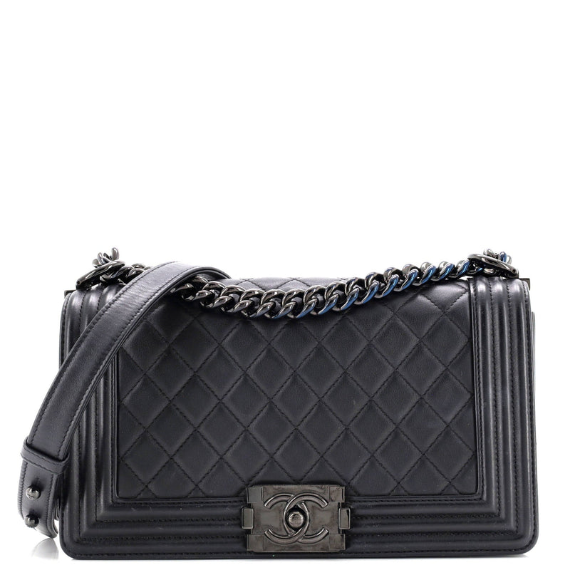 So Black Boy Flap Bag Quilted Calfskin