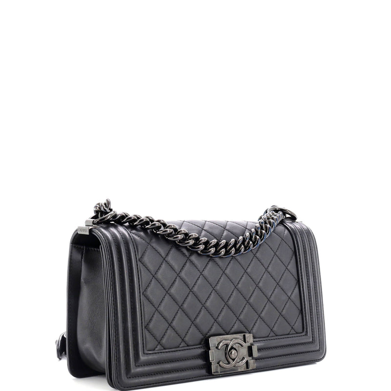 So Black Boy Flap Bag Quilted Calfskin