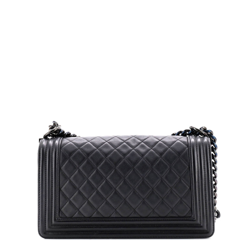 So Black Boy Flap Bag Quilted Calfskin