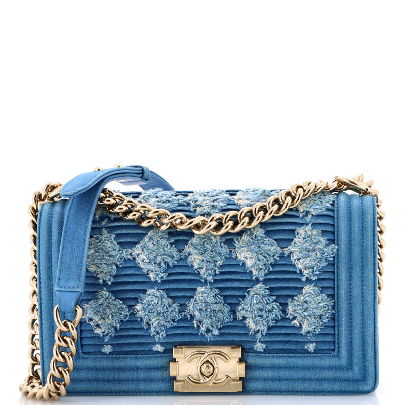 Boy Flap Bag Pleated Fringe Denim Old