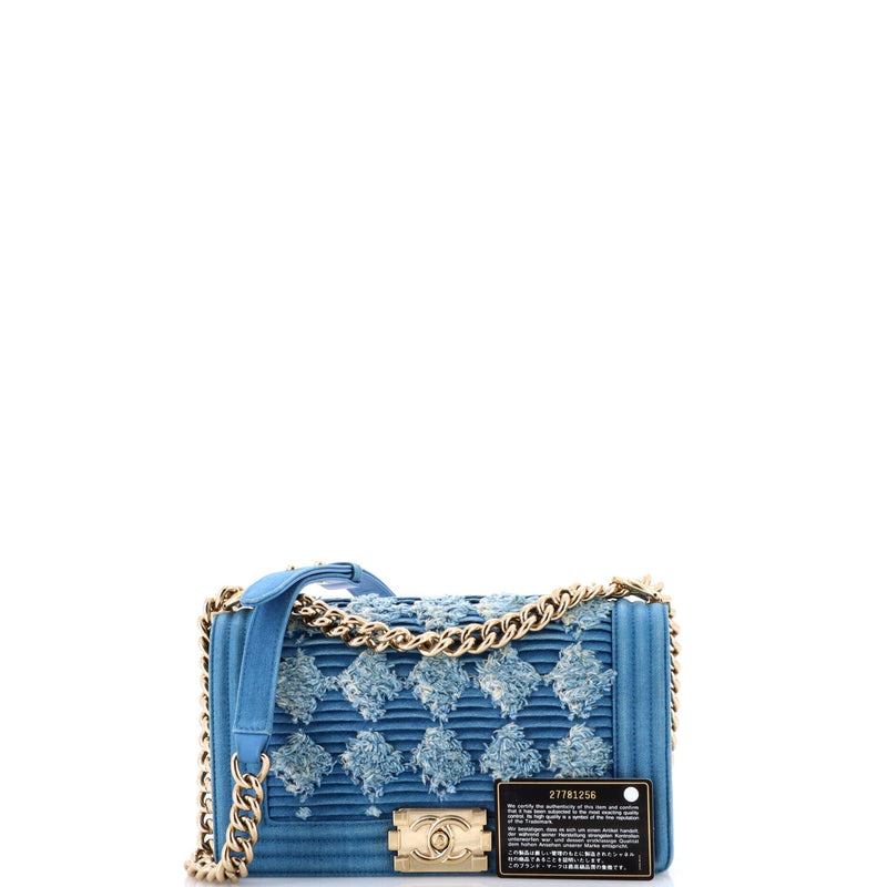 Boy Flap Bag Pleated Fringe Denim Old