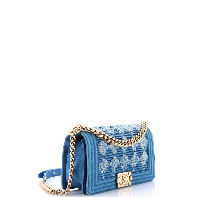 Boy Flap Bag Pleated Fringe Denim Old