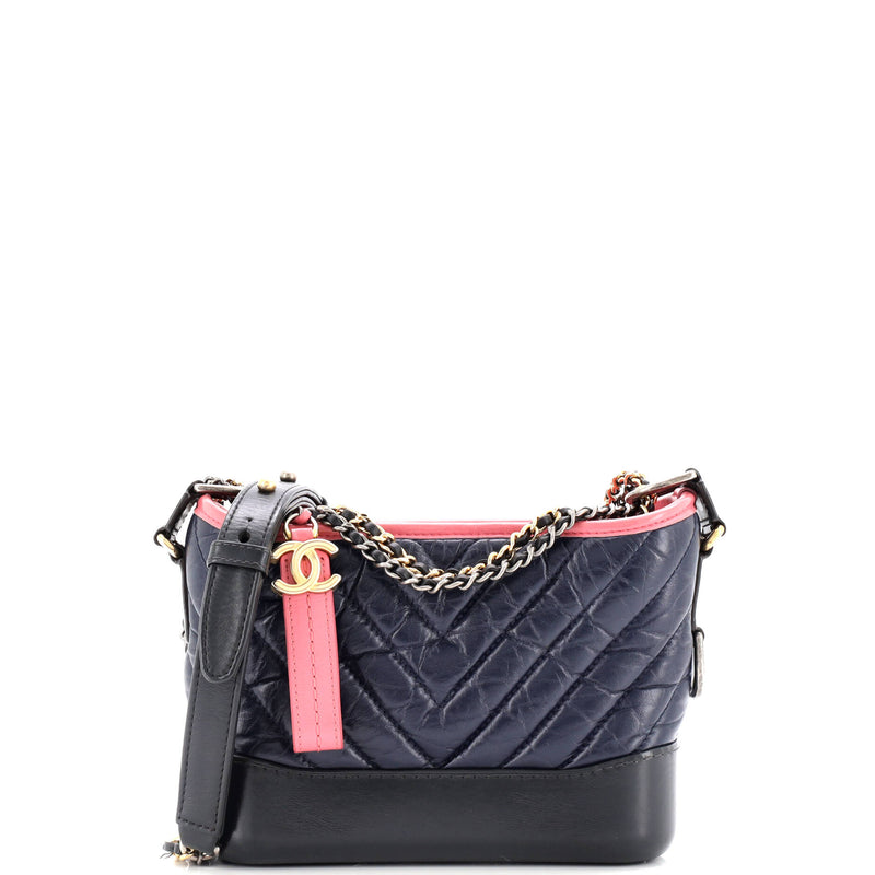 Gabrielle Hobo Chevron Aged Calfskin